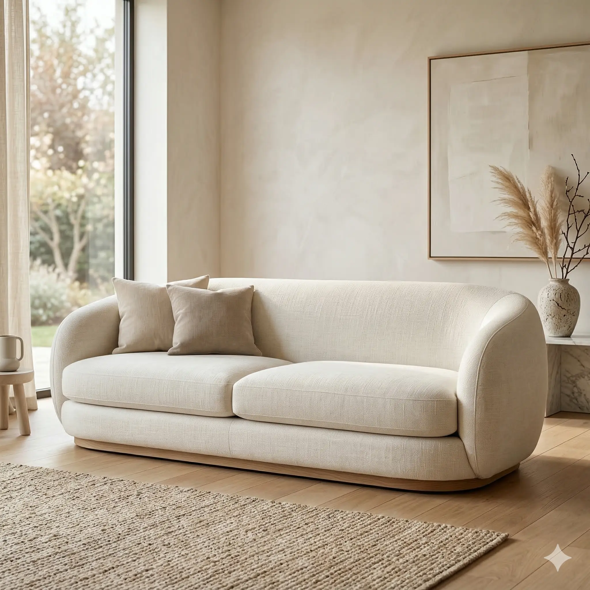 Linen Sculpted Sofa